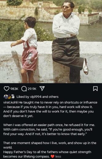 Virat Kohli young as a child with his father