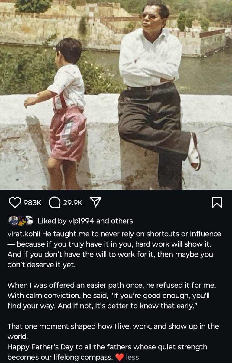 Virat Kohli young as a child with his father